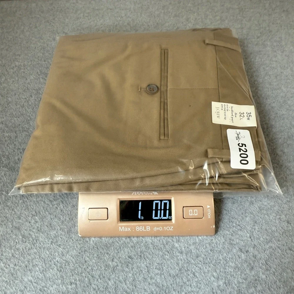J.Crew Flex Bedford Pants Slim Fit Khaki Tan Chino Trousers Mens Size‎ 35x32 NWT
